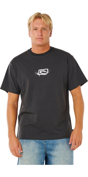 2026 Rip Curl Mens Medina Inner Vision Spray Tee 0XEMTE - Washed Black